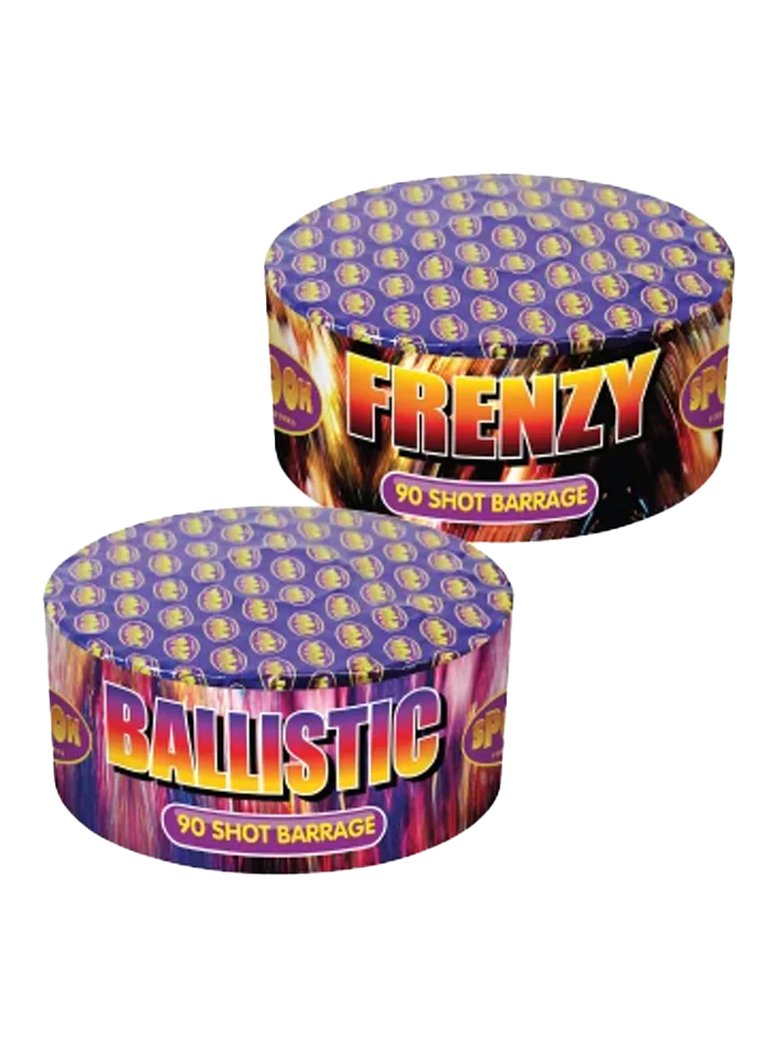 Spook Fireworks | Frenzy & Ballistic 180 Shot Barrage Pack Of 2