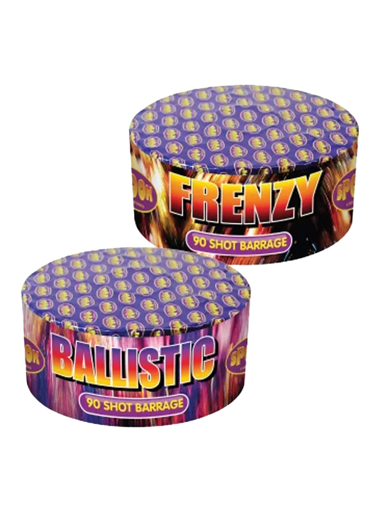 Spook Fireworks | Frenzy & Ballistic 180 Shot Barrage Pack Of 2