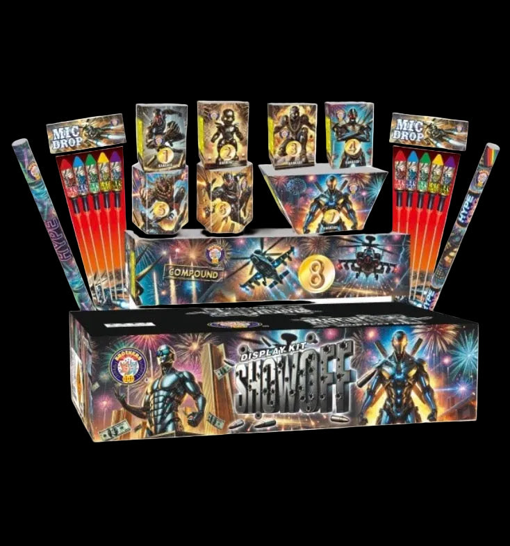 Brothers Pyrotechnics | Showoff 19 Piece Display Crate (540 Shots)