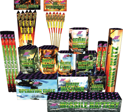 Menshun Fireworks | Arms Depot 34 Piece Display Crate
