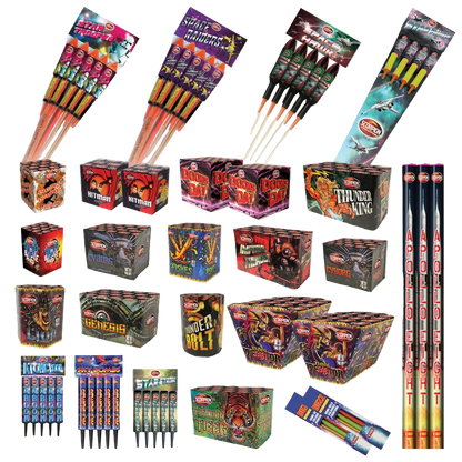 Scorpion Fireworks Party Time 64 Piece Display Crate