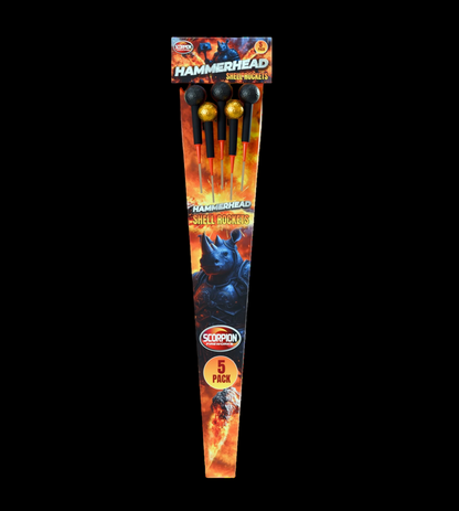 Scorpion Fireworks | Hammerhead Shell Rockets 1.3G 5 Pack