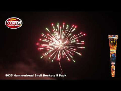 Scorpion Fireworks | Hammerhead Shell Rockets 1.3G 5 Pack